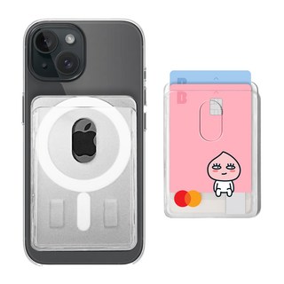 EVOL 맥세이프 클리어 2장수납 카드지갑, 1개, 투명