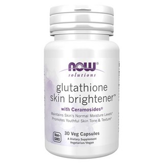 NOW Foods 穀胱甘肽&神經醯胺亮白素食膠囊, 30顆, 1罐