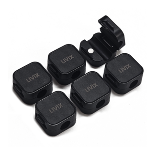 리빅스 선정리 자석 마그네틱 케이블 홀더 클립 6개입, 블랙