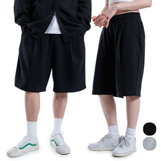 맥스모어 버뮤다 원턱 와이드 트레이닝 스웨트 하프 팬츠 남여공용 빅사이즈