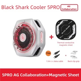 오리지널 블랙샤크 마그네틱 쿨러 5 프로 35W 라이브 게이밍 팬 라디에이터 반도체 쿨링 (화웨이 샤오미용), 01 CHINA, 02 AG with Sheet