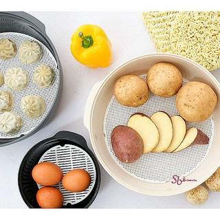 전자레인지용기 찜기 대형 전자렌지 계란찜 국산 라면 쿠커 만두 그릇 감자 전용 고구마 전자렌지용 뚜껑fip983, 1개, SBD_아이보리