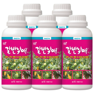 농업마켓365 대유 갈반낙애 액제 점무늬낙엽병 갈색무늬병 갈반 반낙 기능성 식물영양제 비료, 5개, 1L