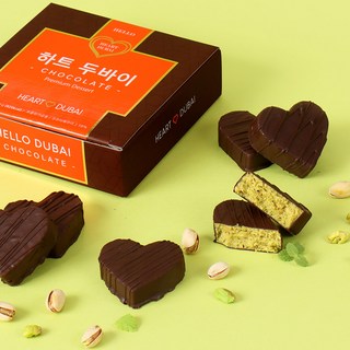 [특별한 선물]"하트 두바이 초콜릿" 선물세트 수능 발렌타인 기념일 선물 화이트데이 수제 카다이프, 4개, 40g