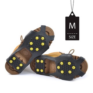 【溯溪高手】10齒防滑冰爪鞋套 全尺寸防摔神器 登山下雪溯溪適用 輕便攜帶, M(36-38碼)