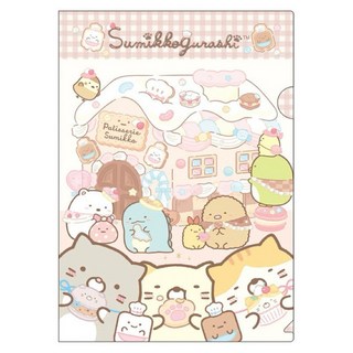 Sumikko Gurashi 角落小夥伴 L型文件夾 糖果屋主題 文件收納夾 恐龍白熊貓咪企鵝圖案, 1個, 糖果屋