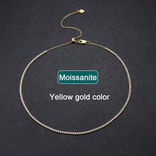 모이사나이트목걸이 KNOBSPIN 여성용 테니스 목걸이 조절식 s925 스털링 실버 18k 골드 GRA 고급 2mm D VVS1-128