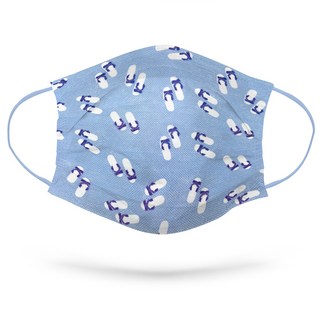 Qmi 專利科技藍白拖溫感變色口罩 10入 成人/兒童 台灣藍白拖 變色口罩 戶外必備 流感防疫口罩, 大人款, 1個, 10片