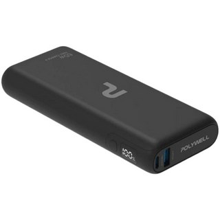 POLYWELL 65W大功率行動電源 雙向快充 19200mAh USB Type-C 可充筆電 寶利威爾 台灣現貨, 白色 (30W), DL202P