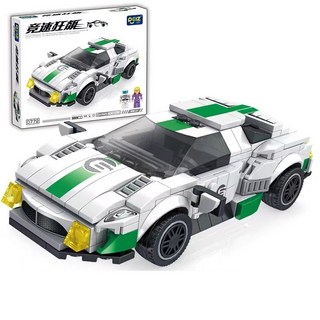 汽車積木 兒童益智玩具 兒童禮物, 1個, 白色超跑