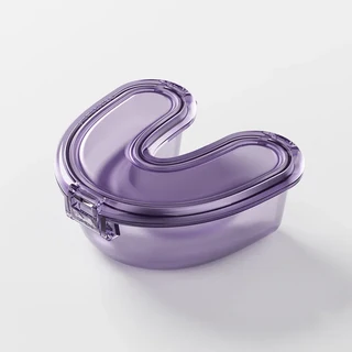 임시치아접착제 인공치아 치과용접착제 치과 리테이너 상자 U 자형 틀니 보관 케이스 컨테이너 치열 교정 입 가드 주최자 구강 위생 용품, [04] Purple