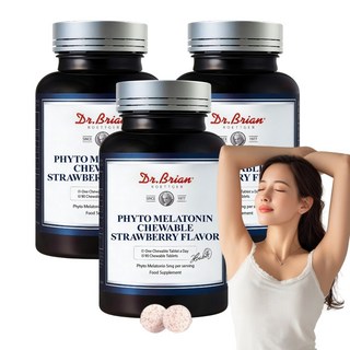 [수면보조제] 씹어먹는 멜라토닌 딸기맛 고함량 5mg, 3박스, 90회분