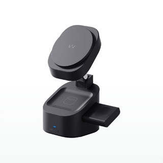 iWALK 魔方 三合一充電摺疊支架 適用 MAGSAFE Apple Watch AirPods 無線充電 磁吸充電, Black, 1個