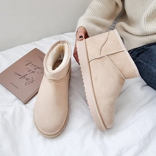 발편한 에코 퍼 안감 플랫폼 스웨이드 털 숏 부츠 2cm