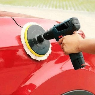 차량 광택용 전동드릴 연결 폴리싱 패드 세트 5종, 옐로우