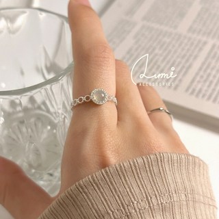 ALUMI 拉長石銀戒 S925純銀 天然水晶 灰月光石 開口戒 純銀戒指