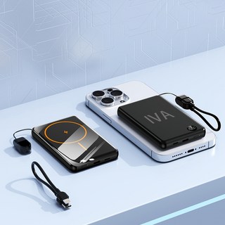 【IVA】隔日達 有Wh標示 CCC 磁吸快充行動電源 MagSafe PD快充 20000mAh大容量 充電寶 行充, 黑色【3C+WH】20000mah