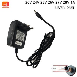 20V 24V 25V 26V 27V 28V 1A AC DC 어댑터 20V ~ 28V 전원 어댑터 공급 충전기 5.5*2.5/2.1mm, 02 US plug, 01 28V 1A