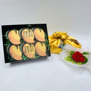 러블리팜 單支人造花 + 零用錢禮物套組, 芒果 + 金色, 1個