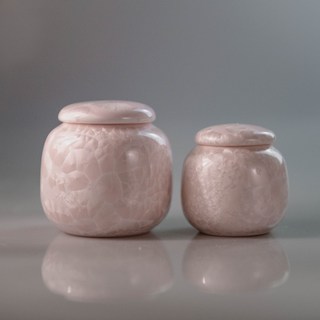 慕晨 晶釉陶瓷 寵物骨灰罐 花盎 狗骨灰罐, 1個, 淡雅粉,4公斤以內(小)