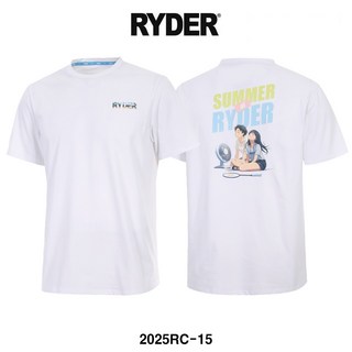 라이더 티셔츠 배드민턴 반팔 상의 남녀공용 반팔티 코튼라이크 오버핏 화이트 2025RC-15