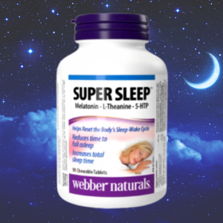캐나다 웨버내추럴스 슈퍼 슬립 멜라토닌 영양제 수면 도움 테아닌 90츄어블정, 1개, 90정