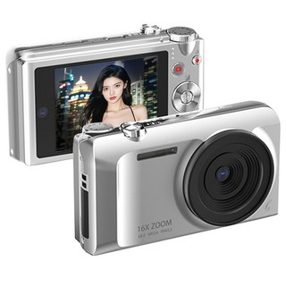 MOKIN S11 빈티지 미니 디지털 카메라 4K DH 6400W 픽셀 + 64GB sd카드, 실버