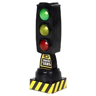 仿真聲光紅綠燈玩具 (兒童教具/兼容IKEA木質軌道), 黑色，黃色