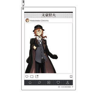 【現 貨】【抱漫閣】星柏 官穀 文豪野犬太宰治中原中也 亞克力閤影卡精緻鑰匙扣, 中原中也