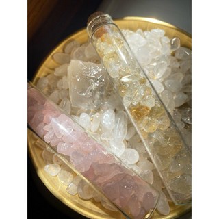 櫻花雨 水晶能量許願瓶 七脈輪碎石 極光23 淨化招財, 1個