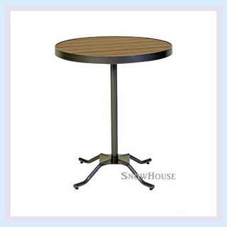 雪之屋 60公分半鋁塑木圓桌 (咖啡) - 休閒餐桌/飯桌/休閒桌 S41229, 詳見包裝