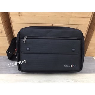 范倫鐵諾 Valentino Rudy 多格層尼龍側背包 防潑水斜背包 男用平板包, 黑色-大款 （#1909-64）