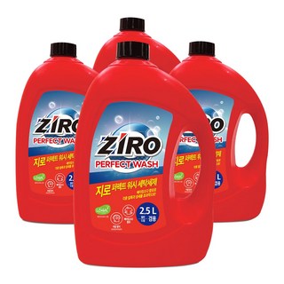 지로 퍼펙트워시 세탁세제 액체세제 빨래세제 대용량, 4개, 2.5L