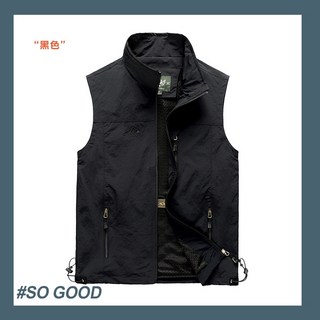 戶外休閒多口袋 戰術 登山 釣魚 機能 攝影 工裝背心 黑色