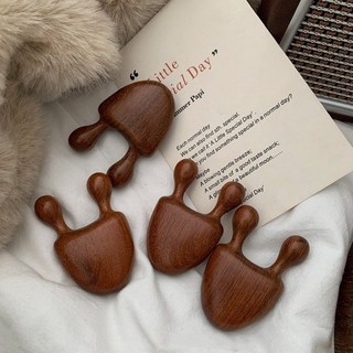 얼굴 미니 백단 괄사 마사지기 코 눈가 림프 순환 미니 우드 안마기, 백단우드, 1개