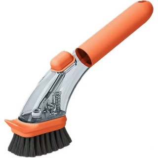 89마트 세제 일체형 설거지 세척솔 브러쉬, 1개, 오렌지