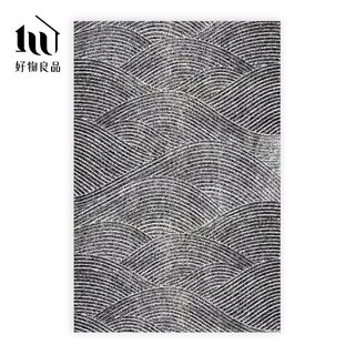 【好物良品】訂製尺寸143x115cm藝術《枯山水》絲圈刮泥墊 (捲材出貨) 可剪裁玄關墊, 1個