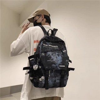 2026新款美式高街大容量潮流男雙肩包 學生揹包 高中生初中書包