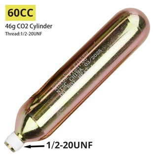 오토바이 에어백 조끼 60CC 46g Co2 실린더 고압 46g Co2 카트리지 야외 구명 조끼 에어백 스레드 12-20UNF, [02] 46g-60CC 1pcs