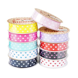 디자인랩 골직하트 리본 25mmx15y 색상선택, 노랑