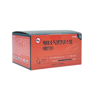 세븐메디컬 케이 소독용 알콜스왑 에탄올 1매 포장, 1박스, 100매입
