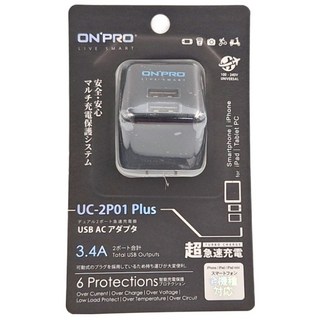 ONPRO 2埠 USB急速充電器, 深夜黑, 1個