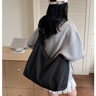 엔에스레이블 캐주얼 크로스백 셔링 에코백 여성 가방 대용량 체크 숄더백 수업 가방 NSLEVEL