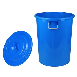 多功能儲水桶附蓋垃圾桶，藍色，60L/100L/150L，附蓋儲物，可作垃圾桶、發酵桶、水桶, 1個