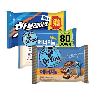 오리온 에너지바 저당 미니 324g+에너지바 미니 310g+핫브레이크 미니 416g