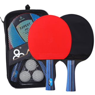 Brillant 고급형 셰이크 탁구라켓2P+탁구공3p+파우치 세트 초급자 중급자 긴 손잡이, 1세트, 고급형라켓