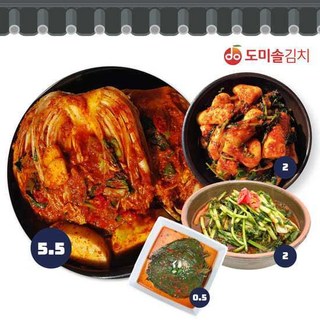 도미솔 포기+열무김치+총각김치+깻잎김치, 1개