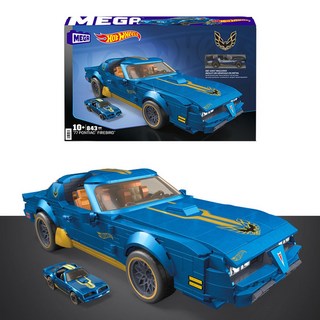 so [메가블럭] 메가X핫휠 77 폰티악 파이어버드 어른수집가 특별 소장용 세트 조립식자동차 리얼차내인테리어 843블럭, 1개