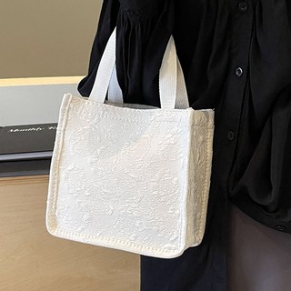 毛氈包手提袋 毛氈手提包 大容量通勤古風包包2024新款外出托特包女時尚ins爆款單肩手提