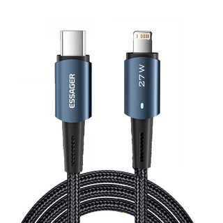 Essager 아이폰 C to 8핀 PD고속 충전 케이블, 0.5m, 블루, 1개